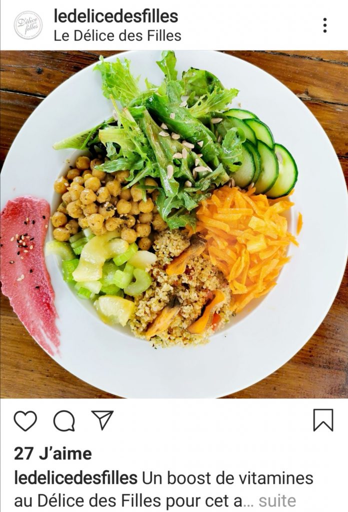 photo d'un plat végan sur Instagram 